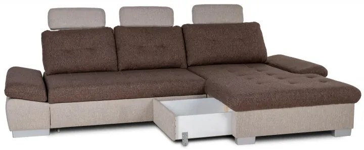 Moderná rohová sedacia súprava DIOR s rozkladom, hnedá (orion 3040 06/02), Ľavá
