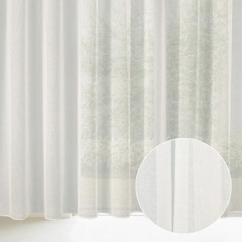 Záclona - krémovo režný vzor s olovkom ZAC-020 výška 305 cm Šitie na mieru