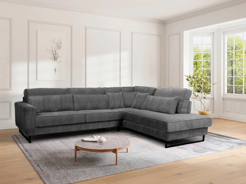 XXXLutz ROHOVÁ SEDAČKA, textil, kompozitné drevo, antracitová MID.YOU - Sedačky - 000694010004