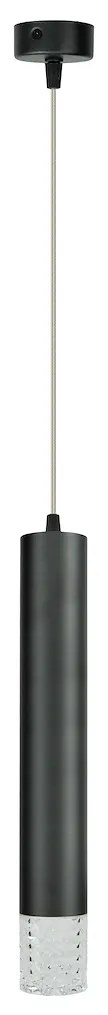 Závesné svietidlo Tubi, 1x čierne kovové tienidlo, b