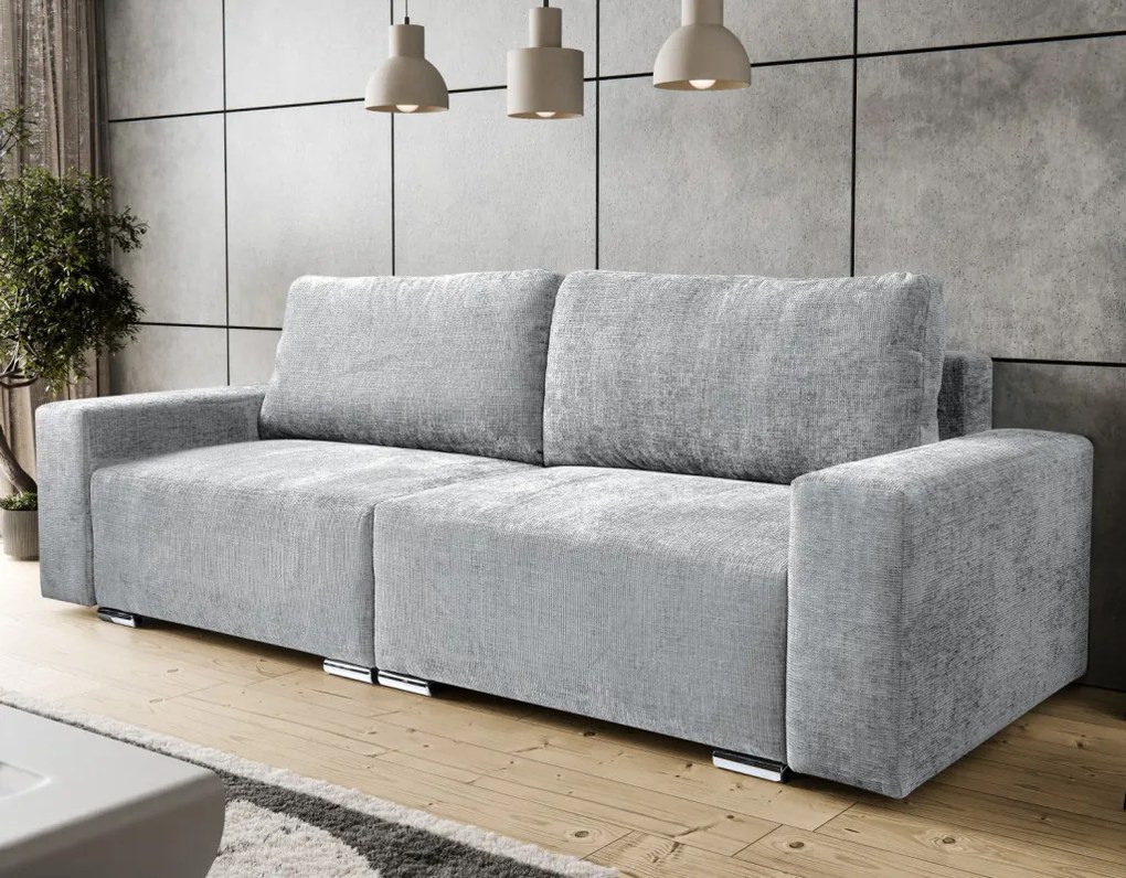 Rozkladacia pohovka Anafi, svetlo šedá látka