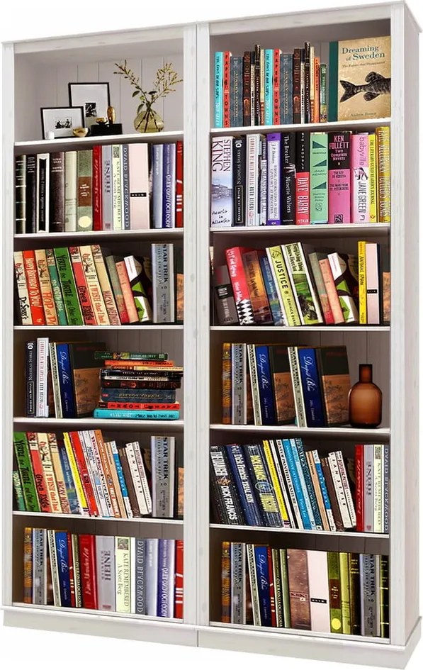 Biela knižnica z borovicového dreva 148x223 cm Anita – Støraa