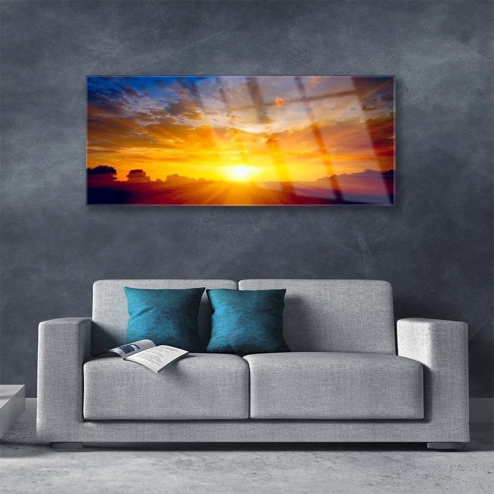 Obraz plexi Slnko nebo krajina 125x50 cm