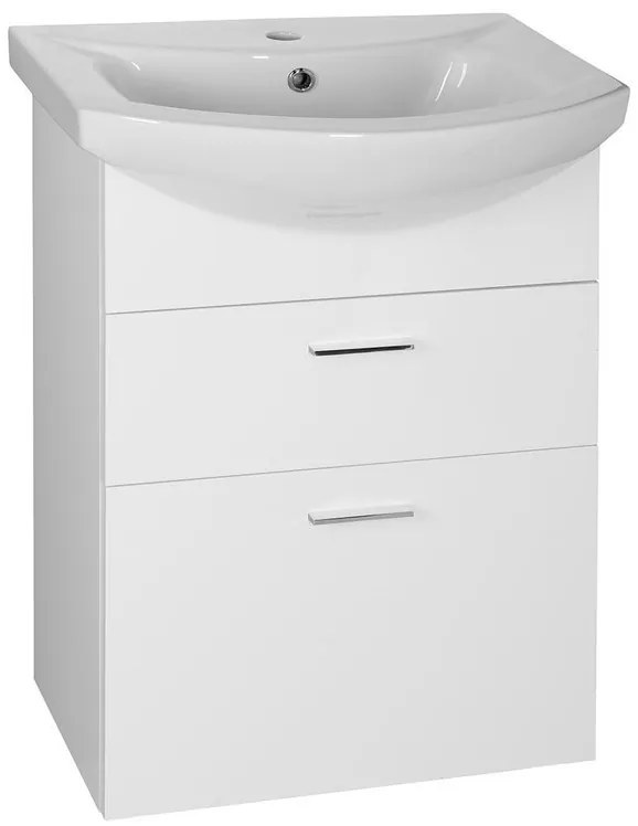 Aqualine Aqualine, ZOJA umývadlová skrinka zásuvková 50,5x74x30 cm, biela, 51051A