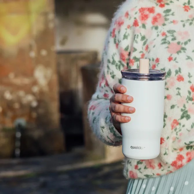 Nerezový termohrnček so slamkou Mist Ivory 720 ml