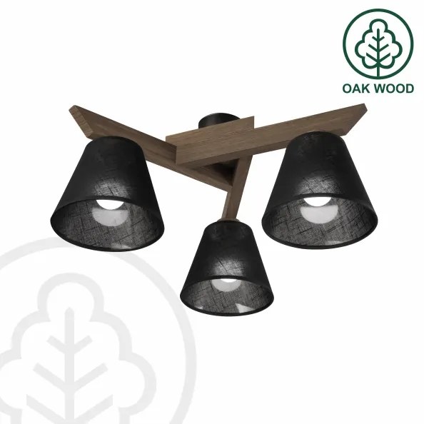 Brilagi - LED  Prisadený luster ANTHONY 3xE14/40W/230V dub orech/čierna