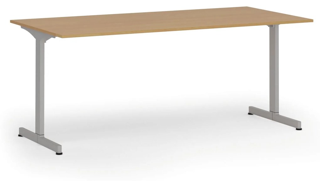Kancelársky stôl PRIMO BETA, 1800 x 900 mm, sivá podnož, buk