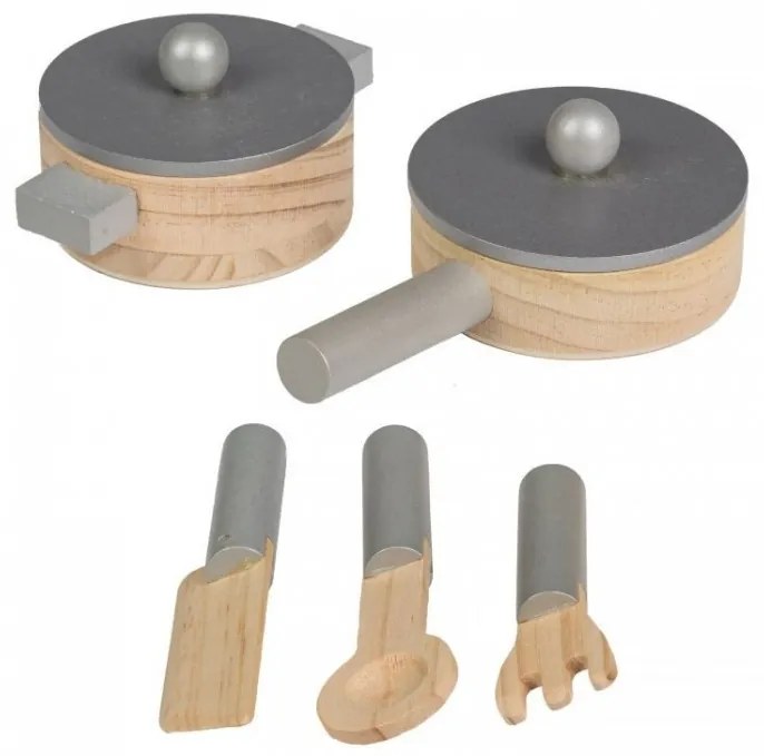 EcoToys Drevená kuchynka ELLA s príslušenstvom, TK040-BLUE