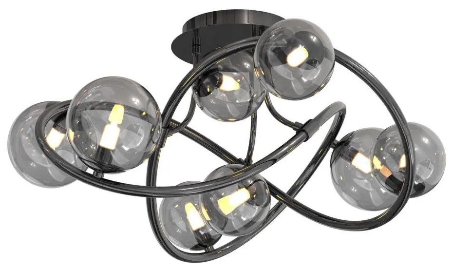 Wofi 9014-805 - LED Prisadený luster NANCY 8xG9/3,5W/230V čierna/chróm