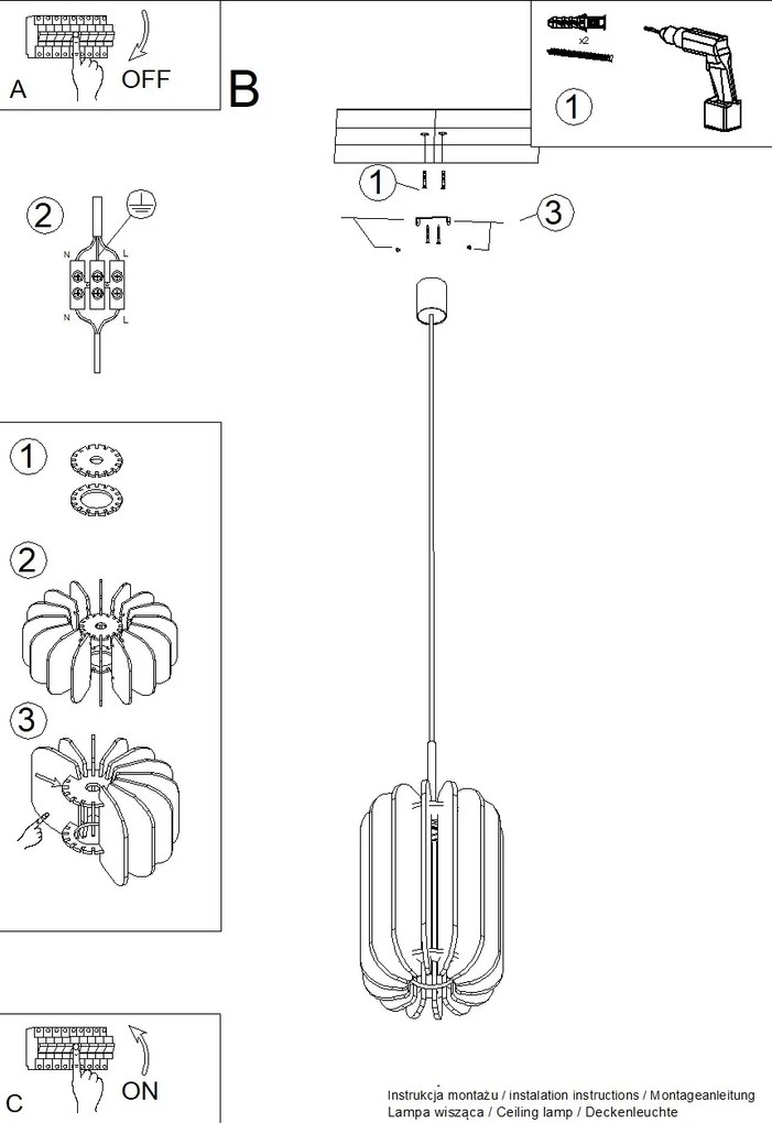Závesné svietidlo Mula, 1x modré plstené tienidlo, (fi 27cm)