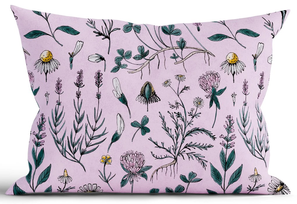 Bavlnená obliečka na vankúš Renforcé 50 × 70 cm - Herbár staroružový