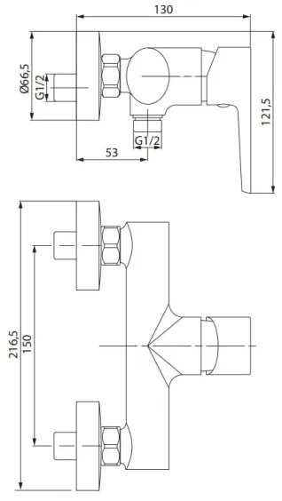 Cersanit S951-577 - Sprchová batéria MODUO čierna
