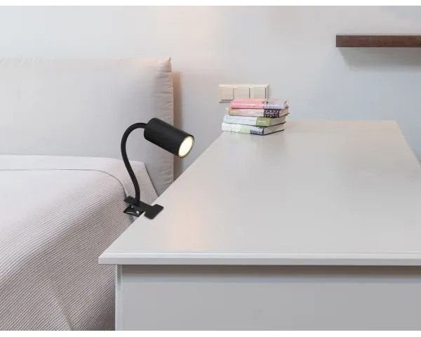 Globo 57911KB - Flexibilná lampa s klipom ROBBY 1xGU10/25W/230V čierna