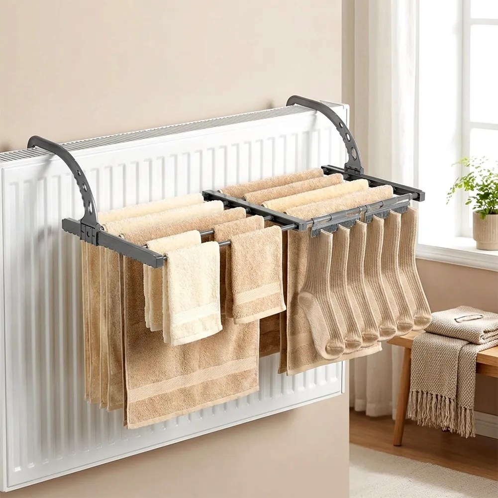 VILDE Sušiak na radiátor s nastaviteľnou šírkou VILDE, 45-83 x 35 x 18,5 cm