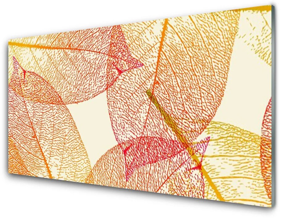 Nástenný panel  Listy umenie rastlina 100x50 cm