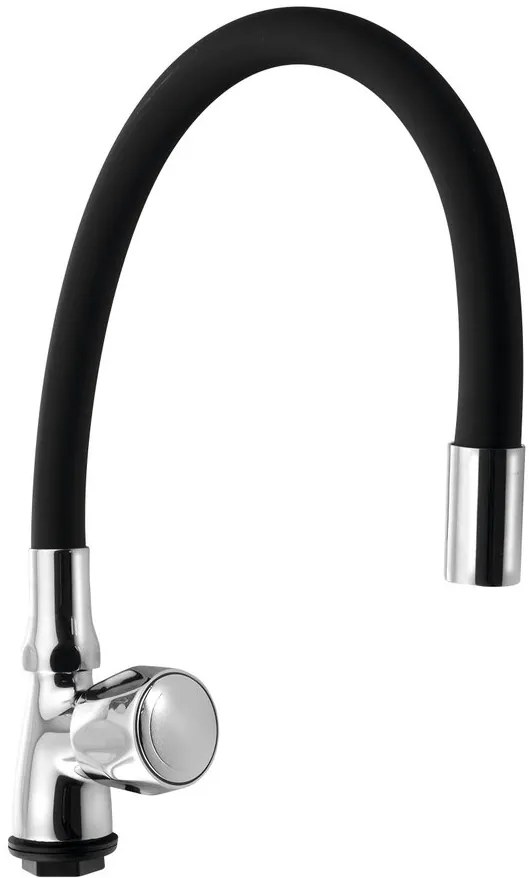 Aqualine Aqualine, Stojánkový ventil 1/2´´, flexibilné ramienko, čierna/chróm, ZY1807F