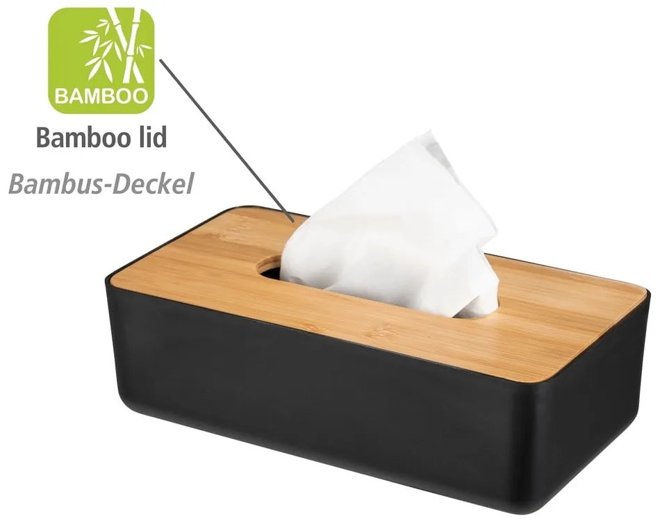 Plastovo-bambusový box na vreckovky Rotello - Wenko