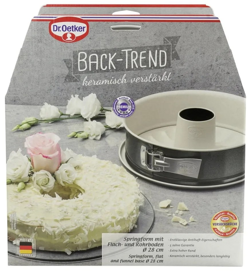 Oceľová forma na tortu a bábovku s keramickým povrchom Dr. Oetker, ø 28 cm