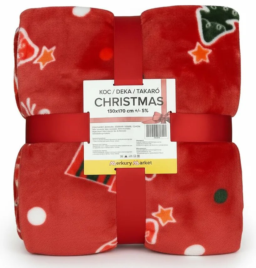 Deka Christmas 130x170 cm červená