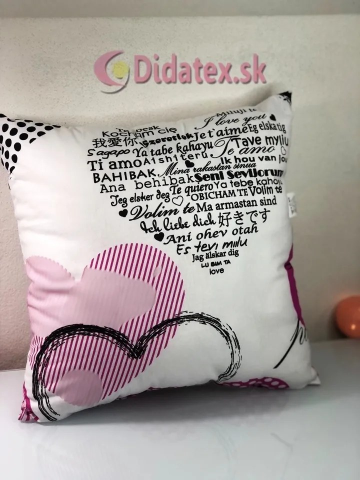 A-1 Hearts Pink Antialergický vankúš