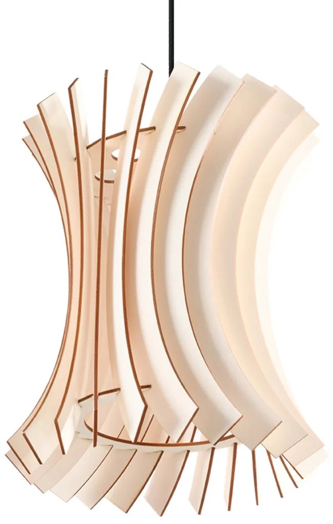 Závesné svietidlo Oriana, 1x drevené tienidlo