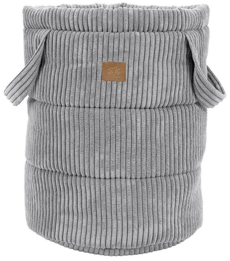 Sivý látkový detský kôš na hračky ø 39x50 cm – Meowbaby