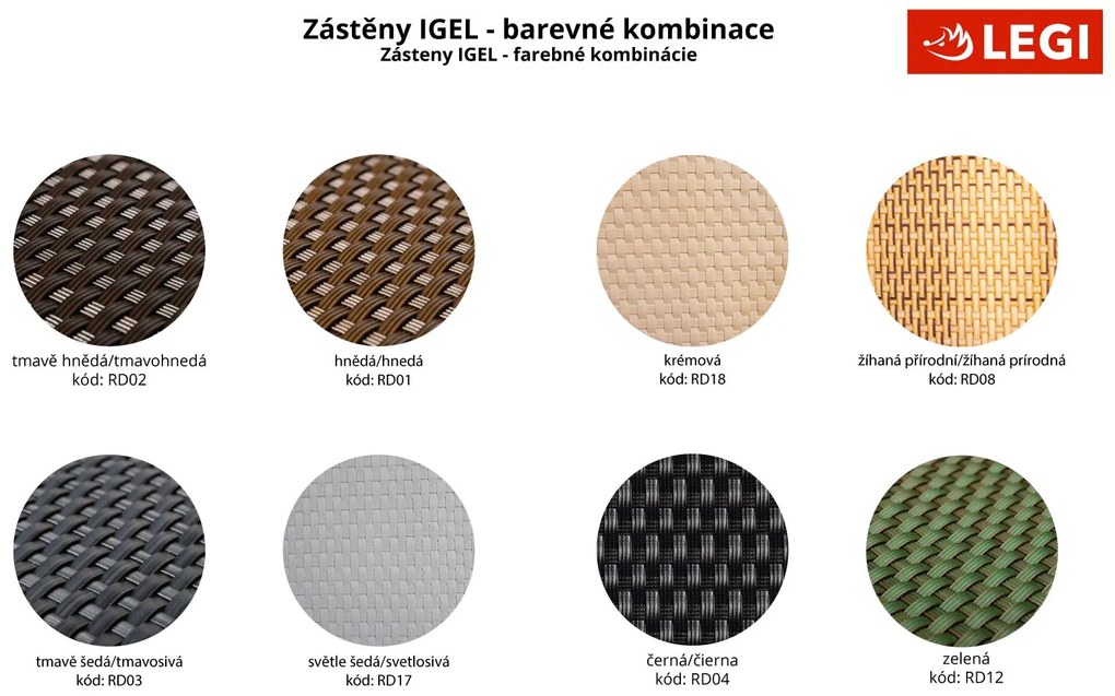 Zástena na balkón LEGI 3 x 0,9 m, ratan, tmavosivá ZJSG03601RD03