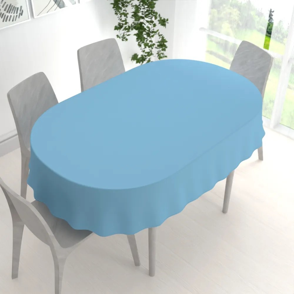 Biante Dekoračný oválny obrus Rongo RG-100 Svetlo modrý 80x120 cm