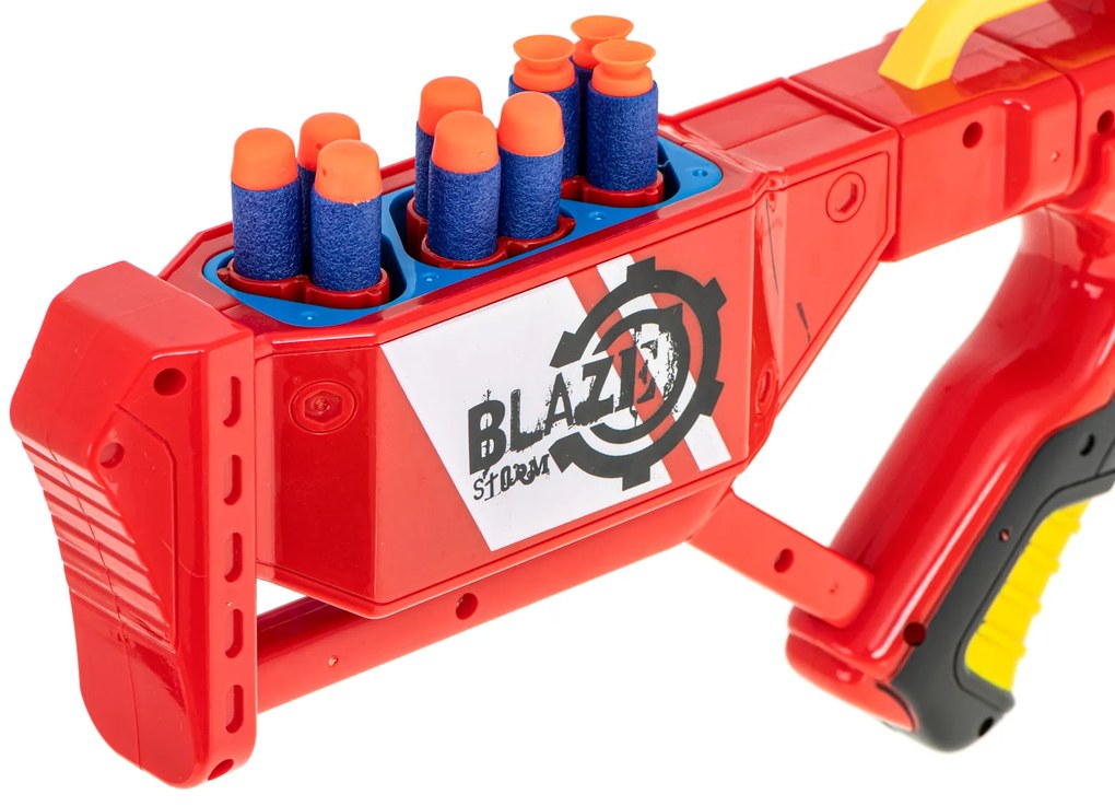 KIK Pištoľ na penové šípky Blaze Storm + 20 šípok červená