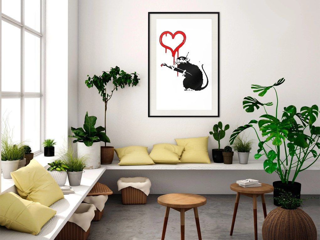 Artgeist Plagát - Love Rat [Poster] Veľkosť: 20x30, Verzia: Čierny rám