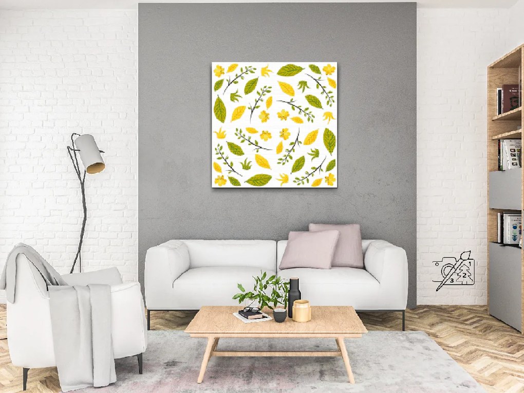 Gario Diamantové maľovanie Padajúce listy Rozmery: 50 x 50 cm, Rámovanie: S vnútorným rámom, Diamanty: Okrúhle