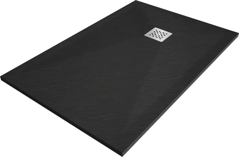 Mexen Stone+, obdĺžniková vanička z minerálneho kompozitu 120 x 90 cm, čierna matná, 44709012