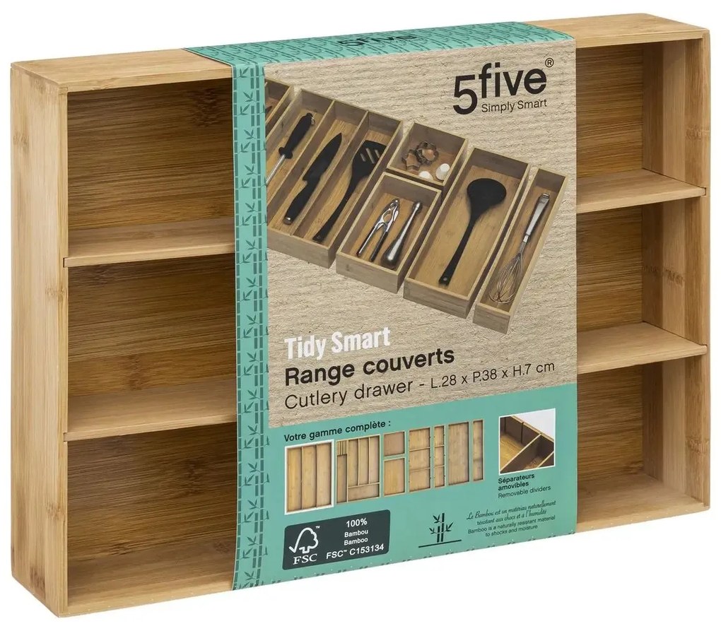 Drevený kuchynský organizér Bamb2, 38x28cm