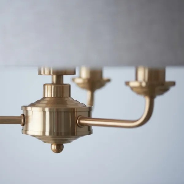 Endon 110723 - Luster na reťazi HIGHCLERE 3xE14/40W/230V béžová/mosadz