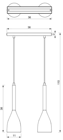 Luster na lanku MUZA 2xE27/60W/230V