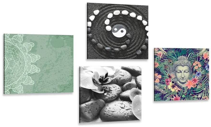 Set obrazov Feng Shui v netradičnej kombinácií Varianta: 4x 40x40