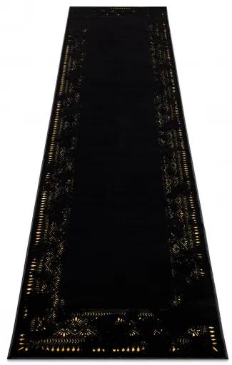 Dywany Łuszczów Behúň Gloss 408C 86 geometric black/gold - 80x250 cm