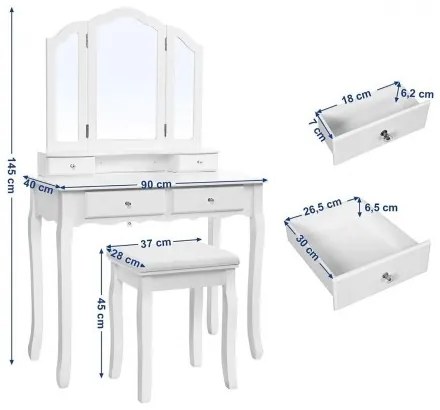 Toaletný stolík SONGMICS RDT07W