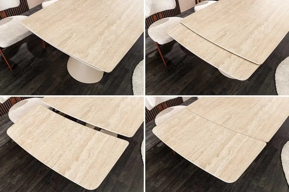 Rozkladací keramický jedálenský stôl Belinda 160-240 cm béžový