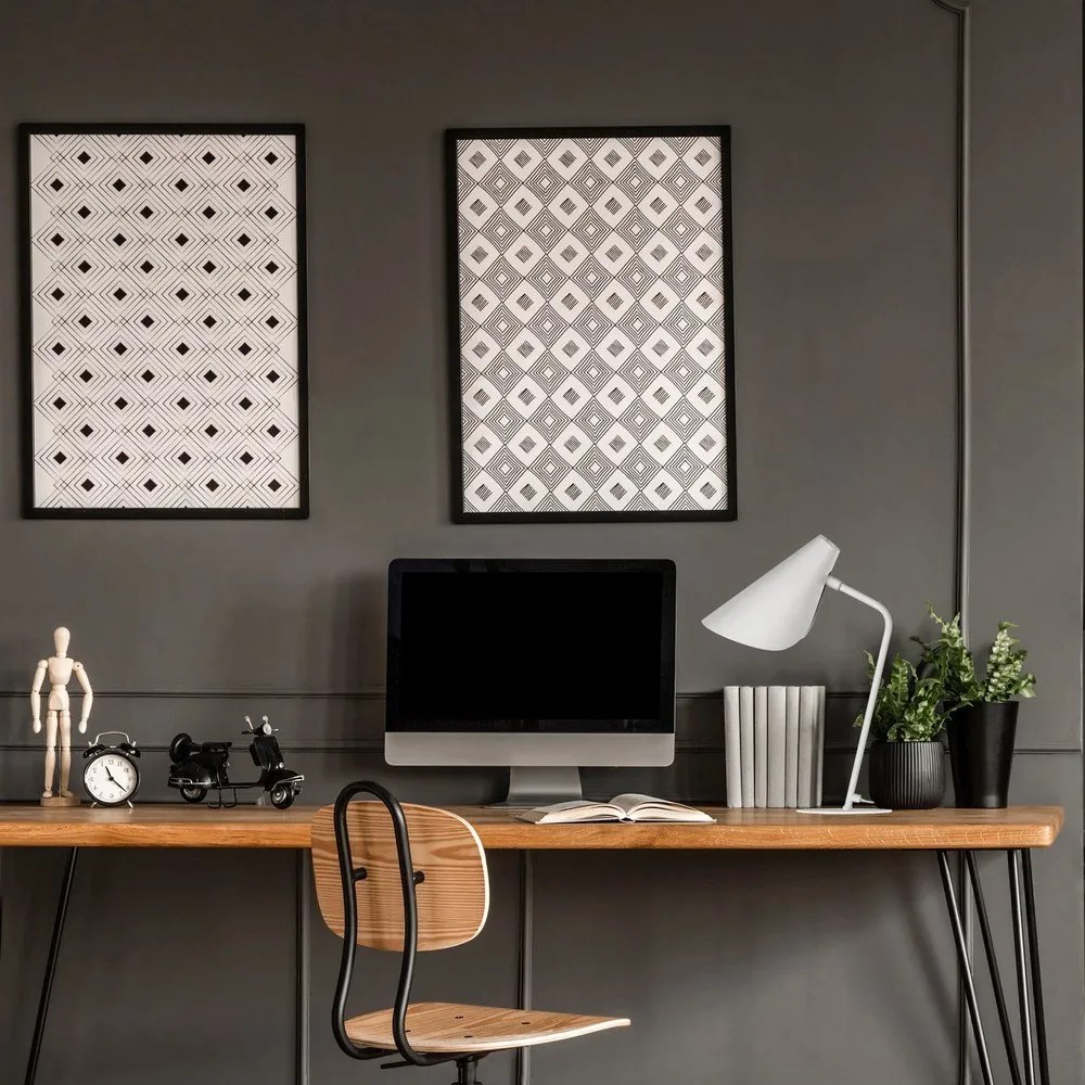 Biela stolová lampa SULION Lisboa, výška 45 cm