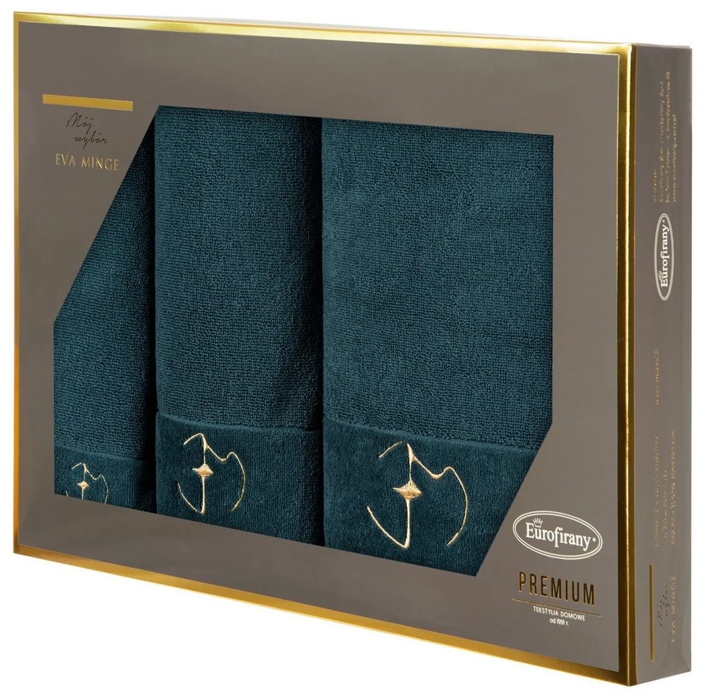 FROTÉ UTERÁK EVA MINGE GAJA SADA 1KS 30X50 CM, 1KS 50X90 CM, 1KS 70X140 CM TMAVOZELENÁ