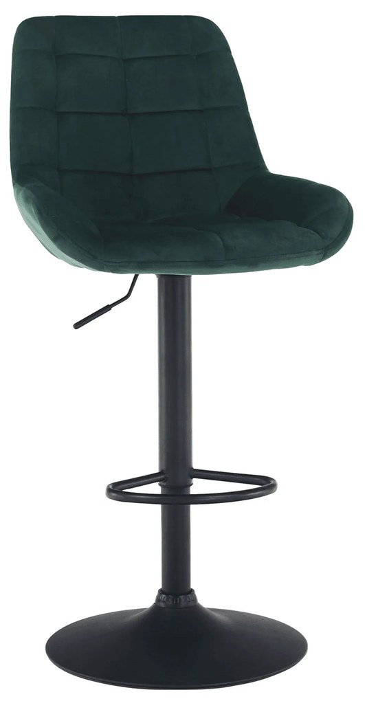 Kondela Barová stolička, tmavozelená Velvet látka, CHIRO NEW 75968