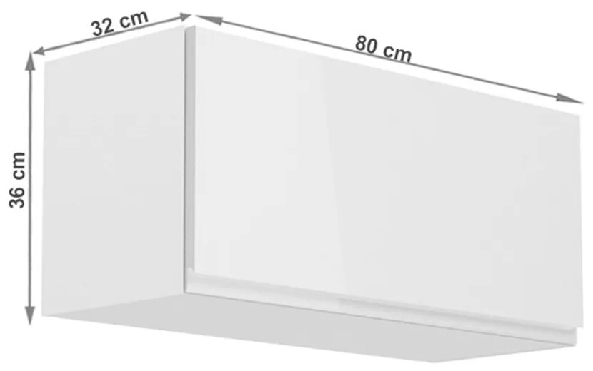 Horná kuchynská skrinka G80K Aurellia (biela + biely lesk). Vlastná spoľahlivá doprava až k Vám domov. 1015736