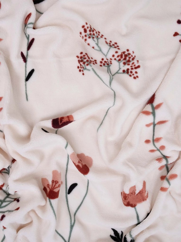 Baránková deka mikroplyš Exclusive 220 × 200 cm – Vlčie maky bežové