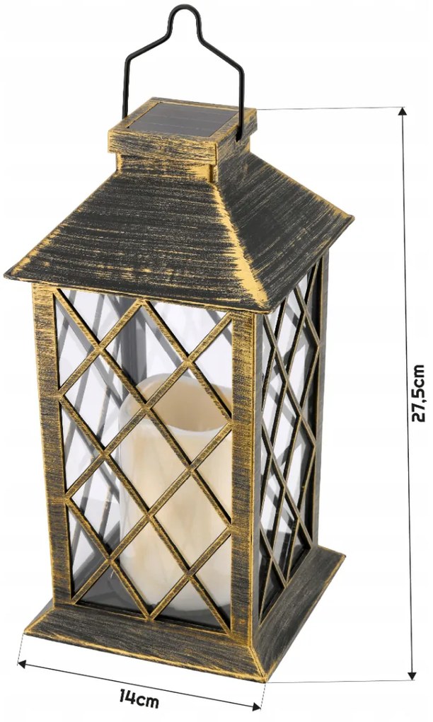 BERGE LED solárny záhradný lampáš hnedá 2V 35MA