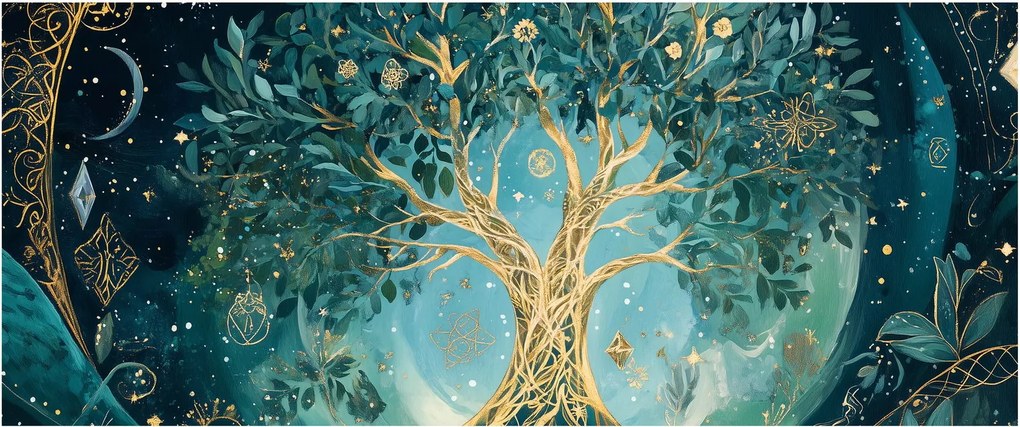 Obraz – Strom života vo vesmíre (120x50 cm)