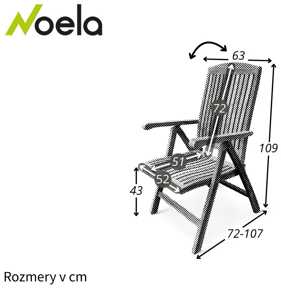 Noela Drevená polohovateľná stolička America I.