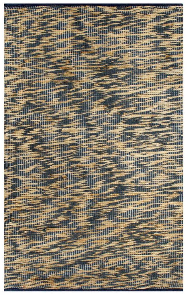 vidaXL Ručne vyrobený jutový koberec modrý a prírodný 80x160 cm