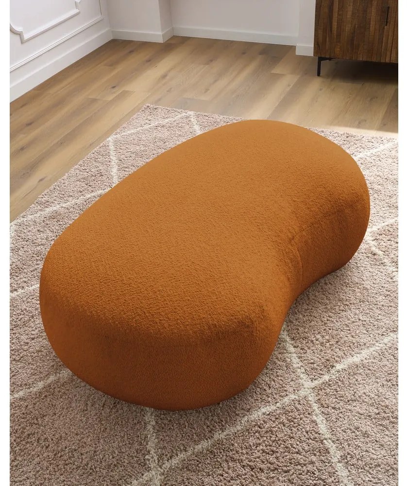 Podnožka z textílie bouclé v horčicovohnedej farbe Saint-Germain – Bobochic Paris