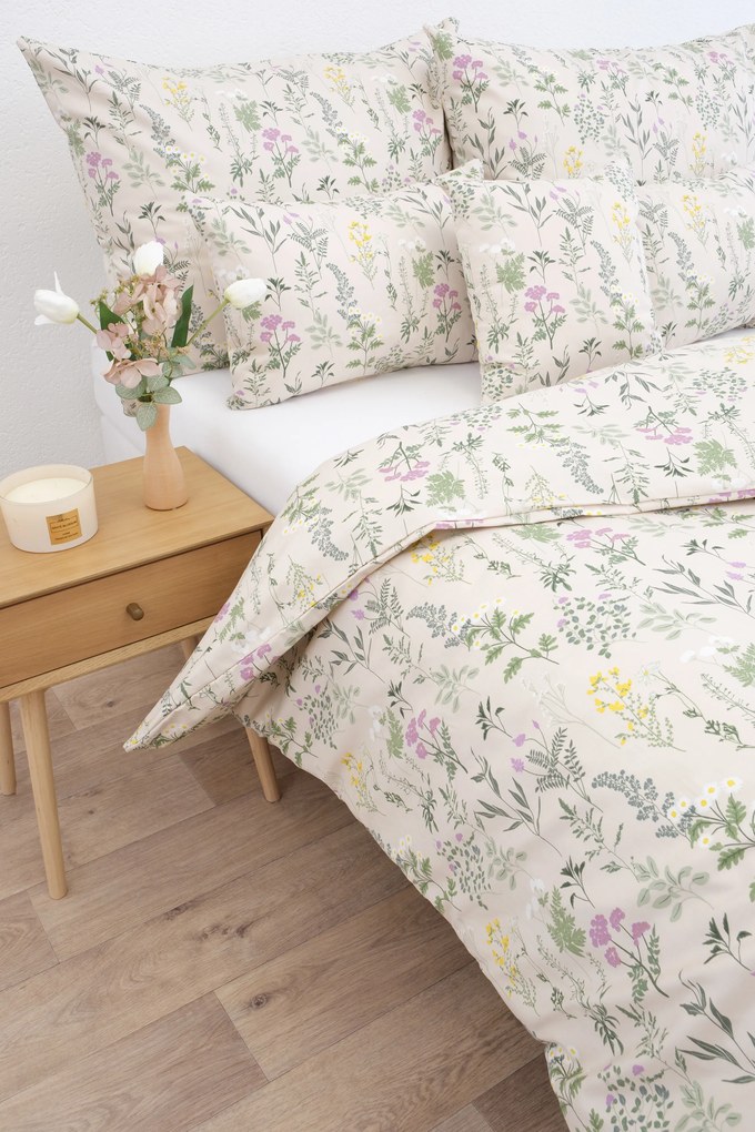 Predĺžené saténové obliečky -  Bianca béžová